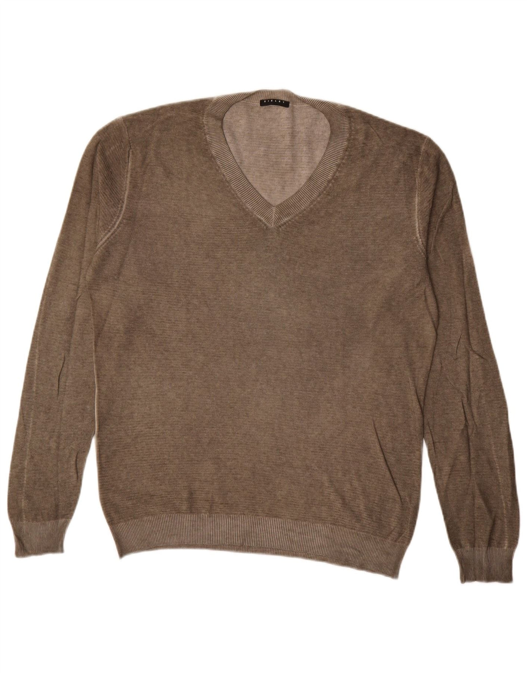 Maglione maglione con scollo a V da uomo Sisley grande marrone