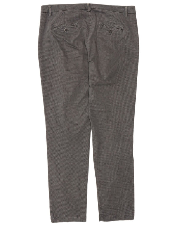 Pantaloni chino slim da donna BENETTON UK 12 medi W32 L28 grigio maculato