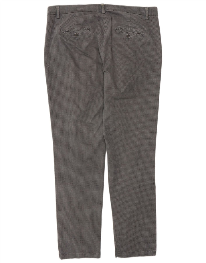 Pantaloni chino slim da donna BENETTON UK 12 medi W32 L28 grigio maculato