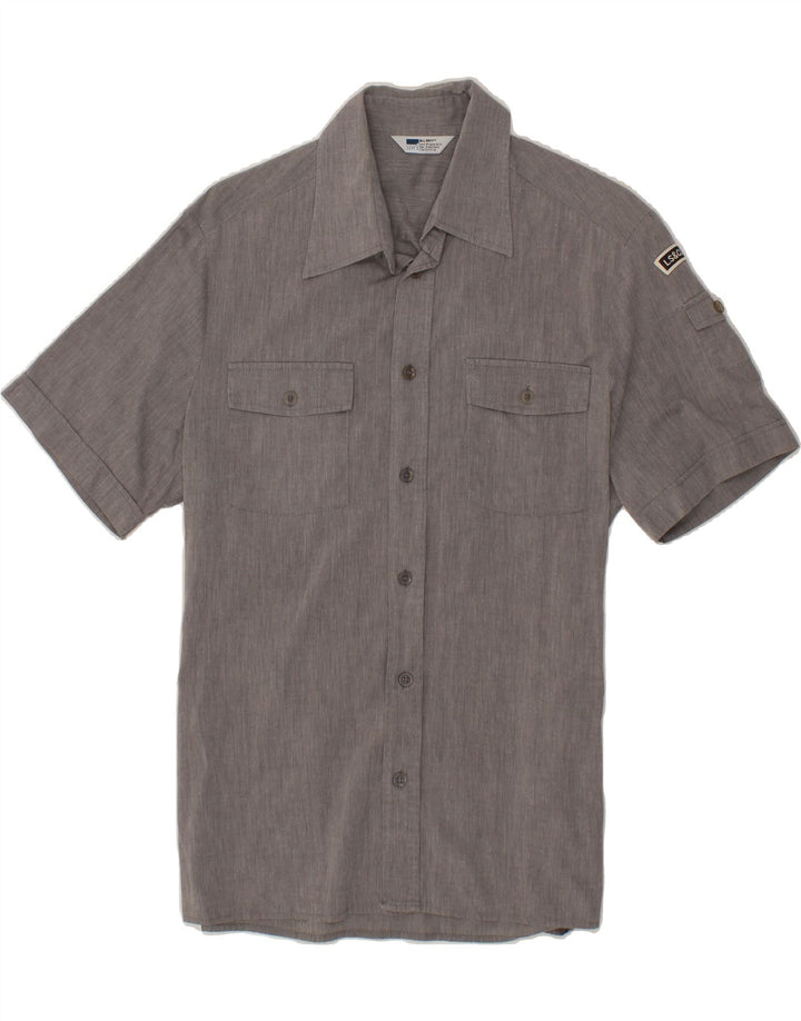 LEVI'S Mens Short Sleeve Shirt Large Grey Cotton Vintage Levi's and Second-Hand Levi's from Messina Hembry 