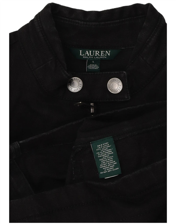 Giubbotto bomber da donna Ralph Lauren UK 16 grande cotone nero