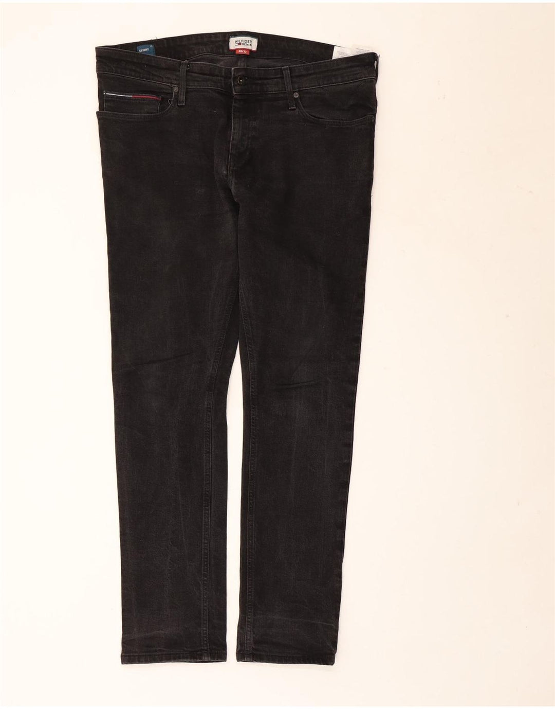 TOMMY HILFIGER Jeans skinny da uomo W38 L32 cotone nero
