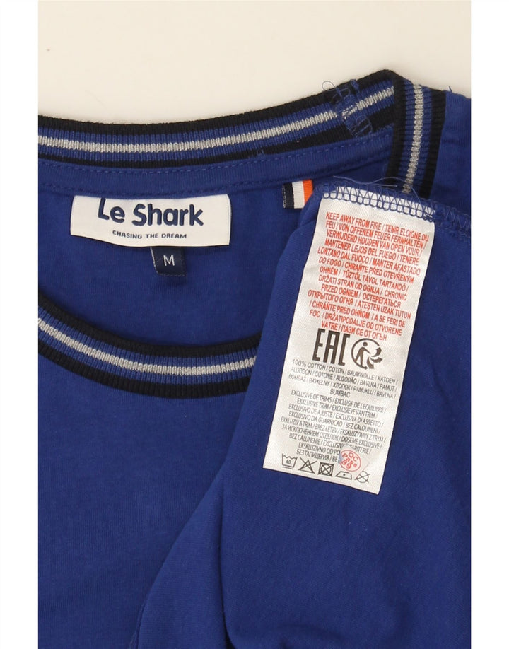 LE SHARK Mens Graphic T-Shirt Top Medium Navy Blue Cotton Vintage Le Shark and Second-Hand Le Shark from Messina Hembry 