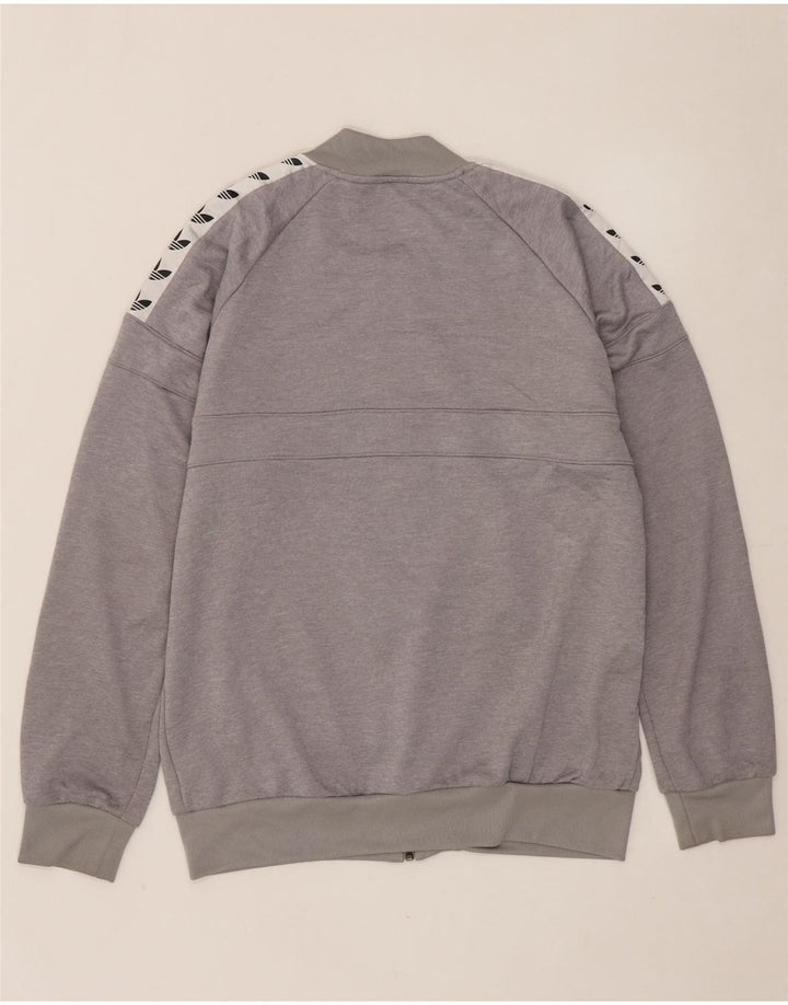 ADIDAS Giacca da tuta grafica da uomo grande in poliestere color block grigio