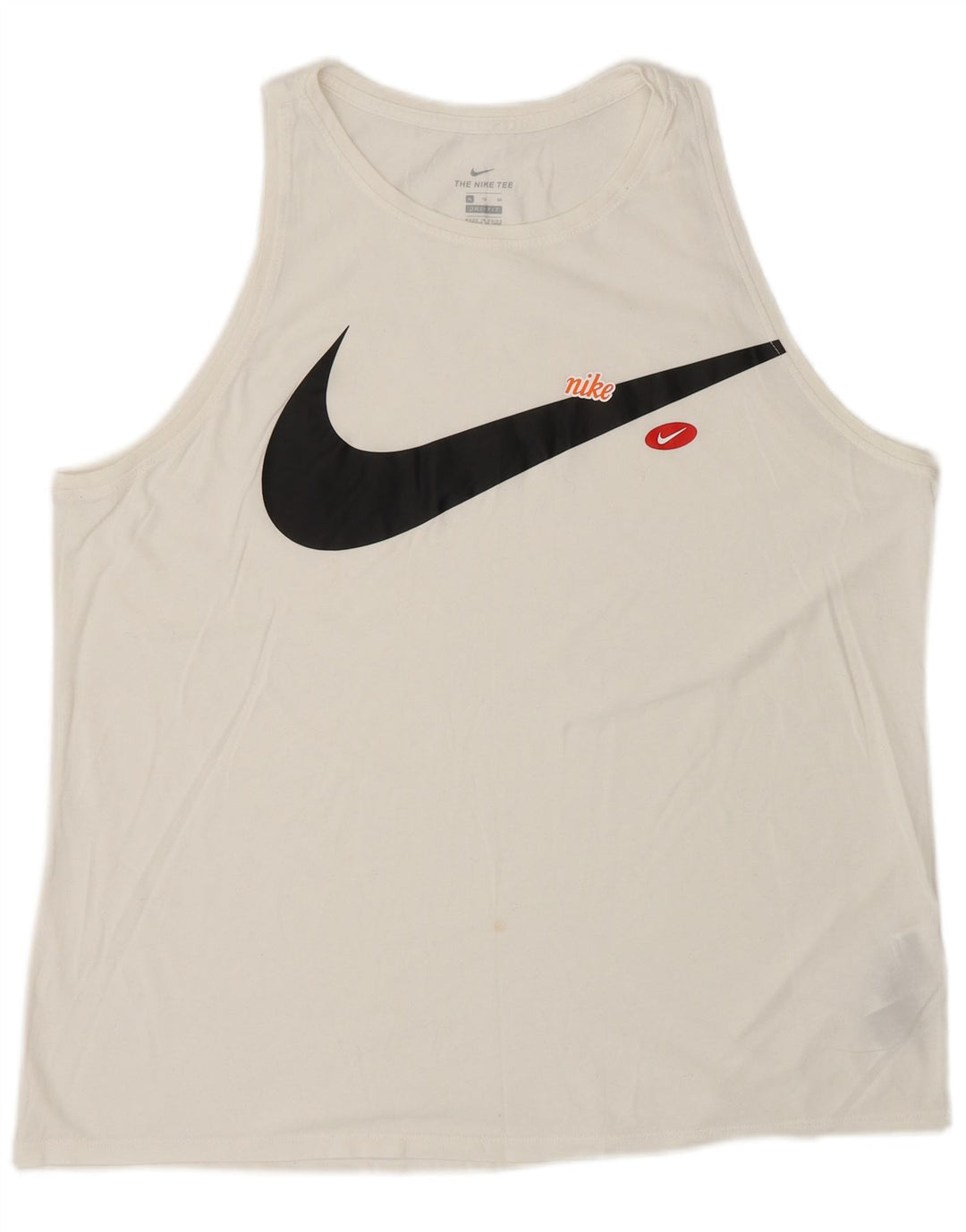 Canotta grafica Nike Dri Fit da uomo in cotone bianco medio