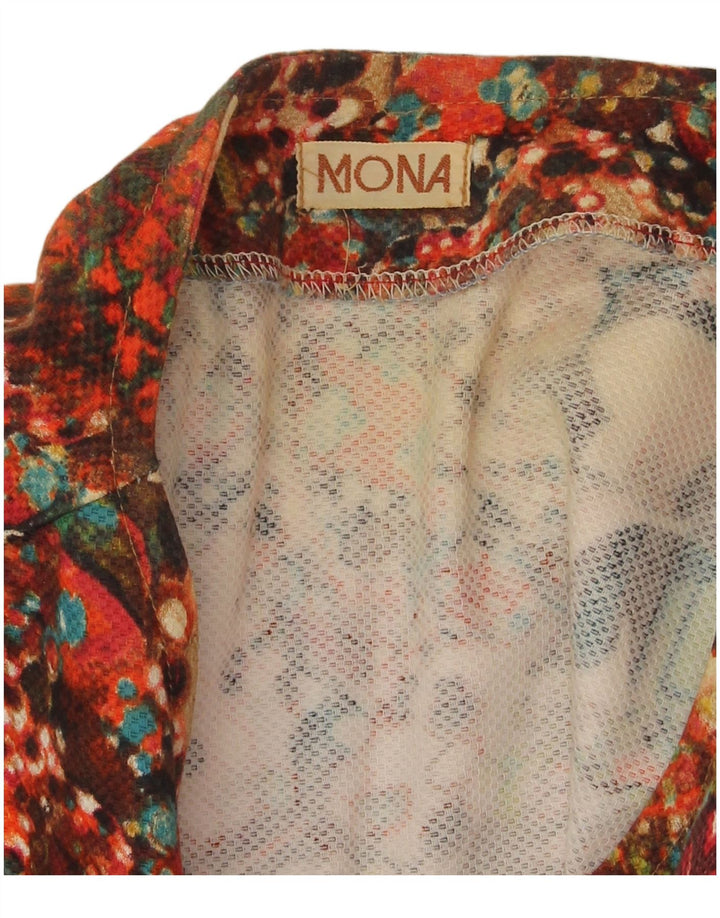 Mona Camicia da donna oversize con motivo astratto, camicetta UK 20 2XL multicolore
