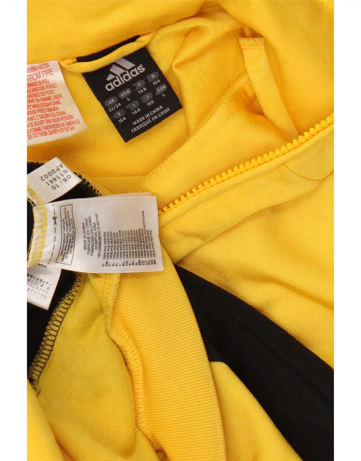 Giacca da tuta da ragazzo Adidas 13-14 anni in poliestere color block giallo