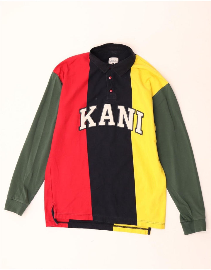 Polo grafica da uomo Karl Kani grande multicolore a blocchi di colore
