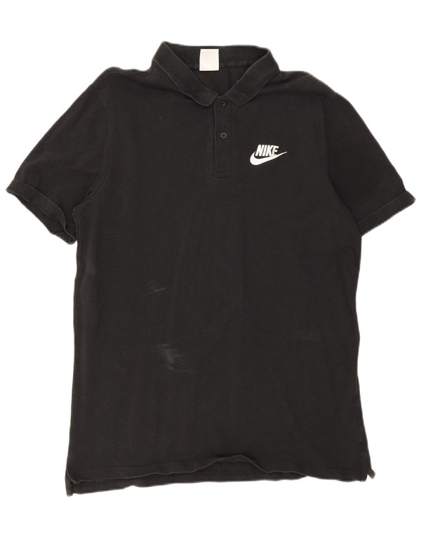 Polo Nike da uomo grande in cotone nero