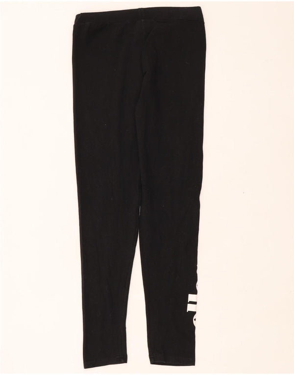 Ellesse Womens Graphic Leggings UK 14 Medium Black Cotton