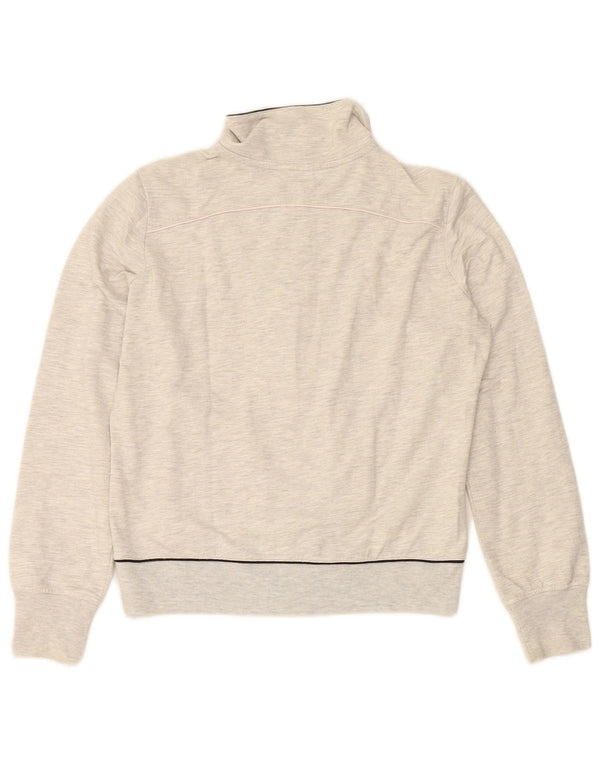 CHAMPION Giacca corta da tuta da donna UK 14 Grande cotone chiazzato grigio