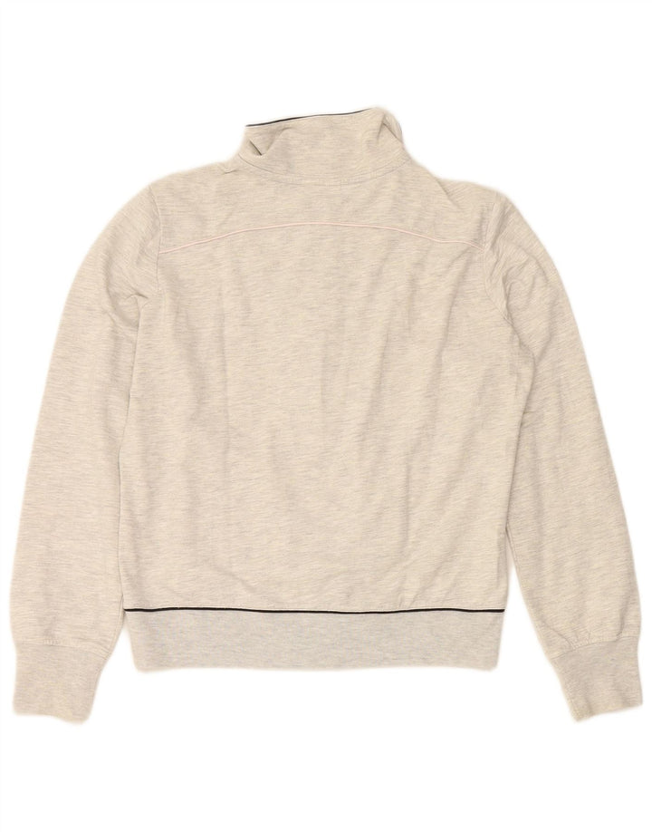 CHAMPION Giacca corta da tuta da donna UK 14 Grande cotone chiazzato grigio