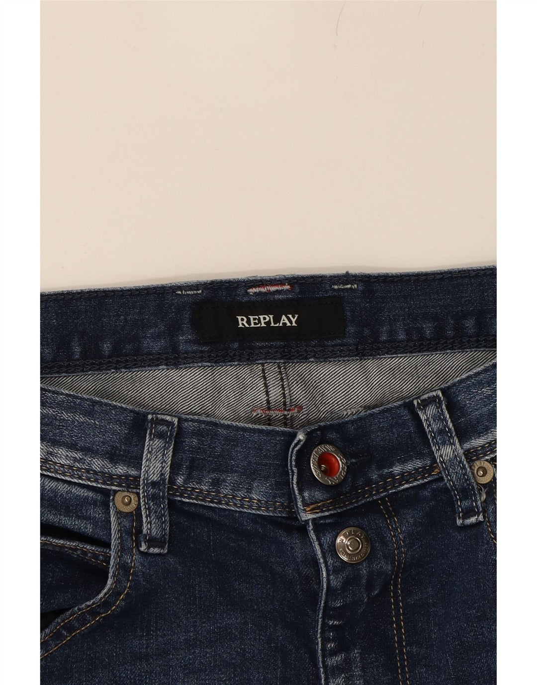 REPLAY Womens Distressed Slim Jeans W26 L28 Blue Vintage Replay and Second-Hand Replay from Messina Hembry 