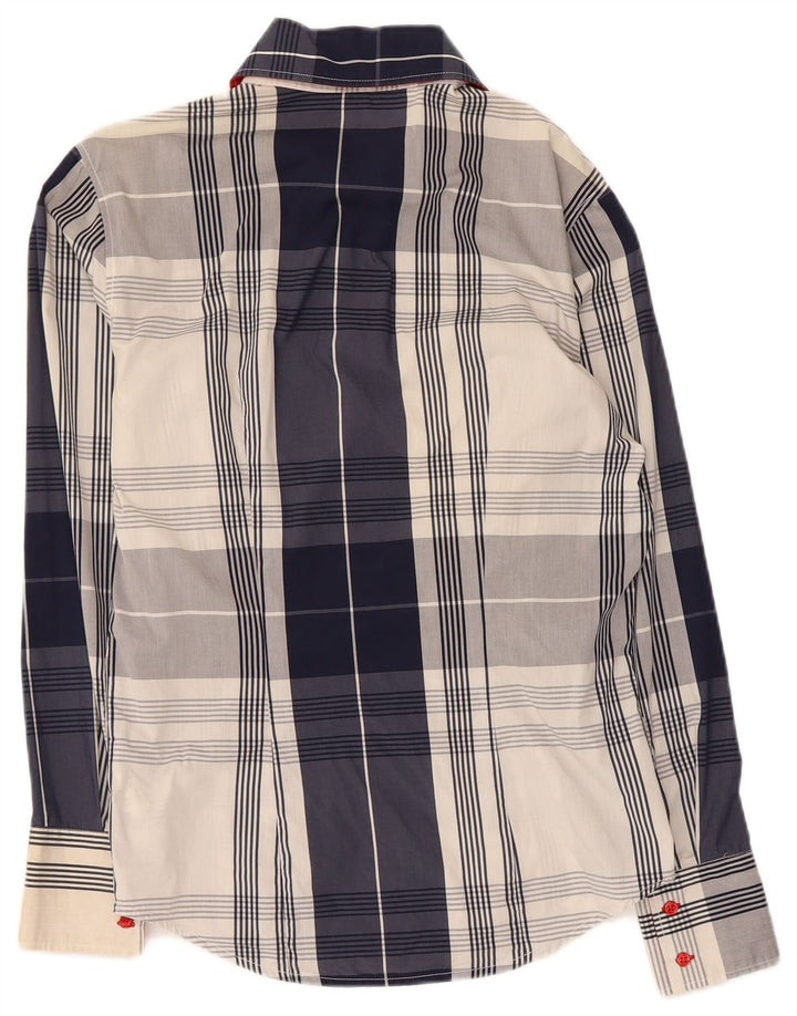 Camicia da uomo Naracamicie XS in cotone scozzese blu navy
