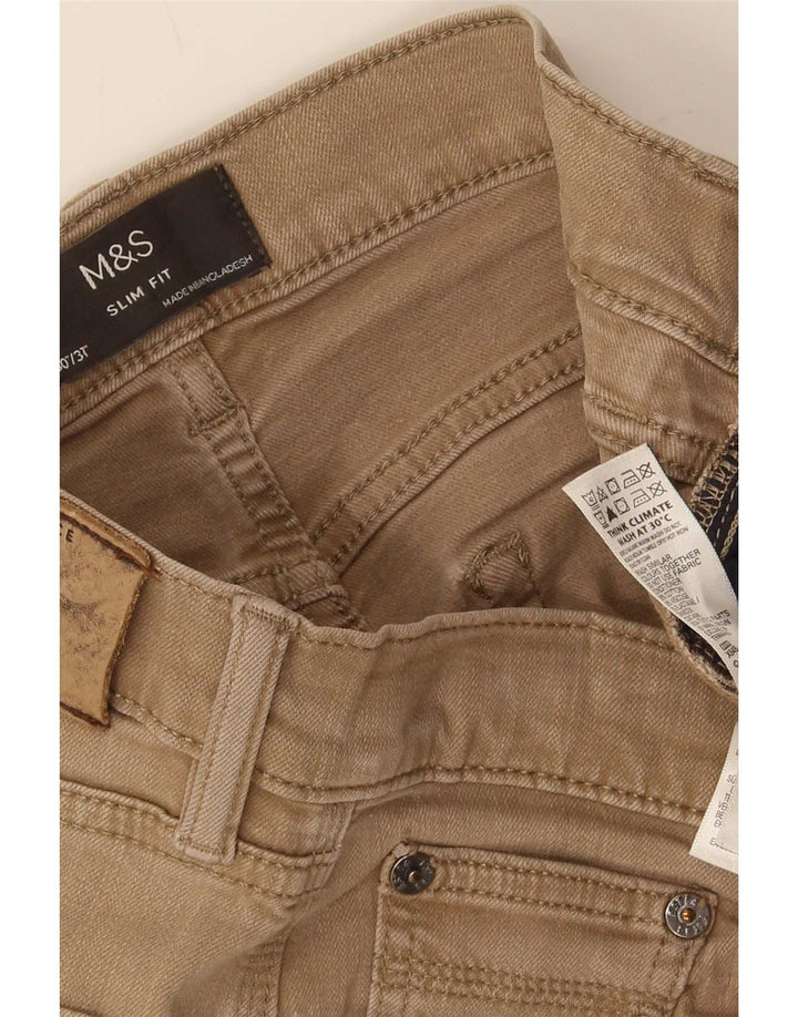 Jeans slim da uomo Marks & Spencer W30 L31 cotone marrone