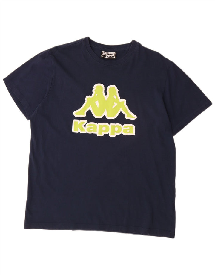 T-shirt grafica da uomo KAPPA Top Large in cotone blu navy