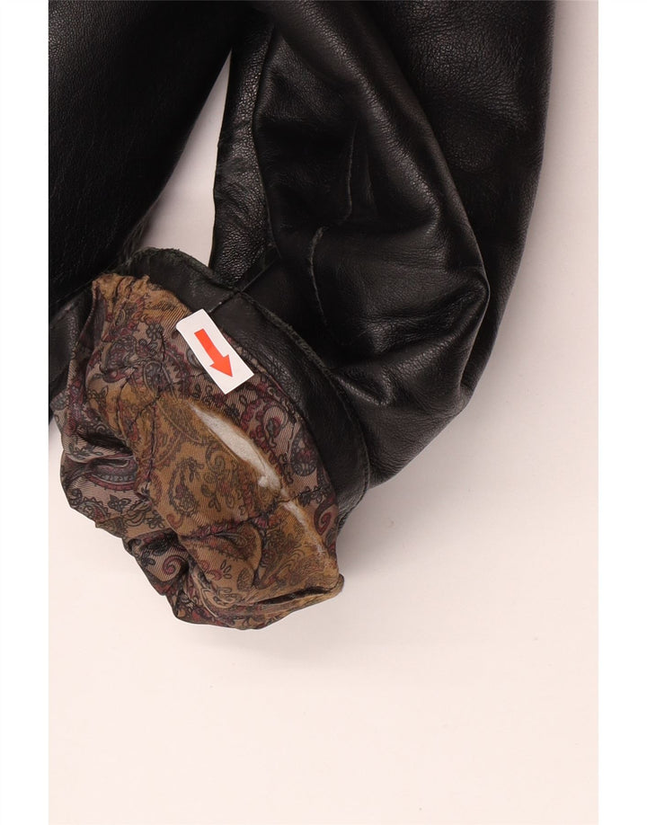 Giacca in pelle vintage da uomo UK 36 piccola in pelle nera