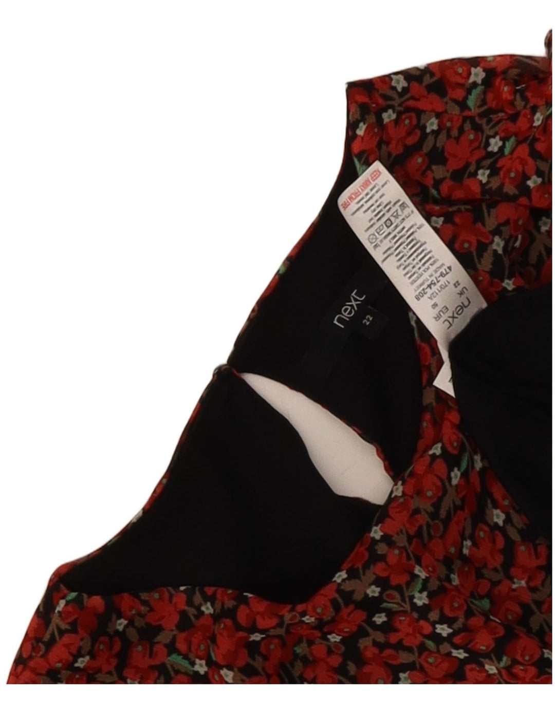 Successivo Abito lungo da donna a maniche lunghe UK 22 3XL Poliestere floreale rosso