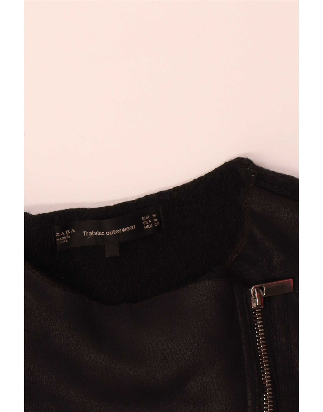 Giacca da motociclista in pelle da donna Zara UK 12 media nera