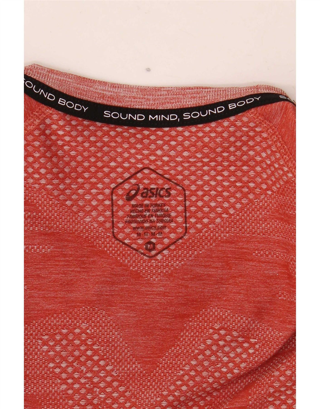T-shirt da uomo Asics Top rosso medio color block