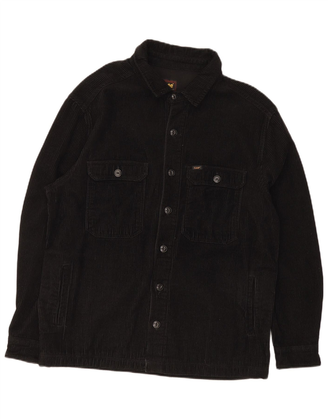 Giacca da uomo in velluto a coste Lee UK 36 piccola in cotone nero