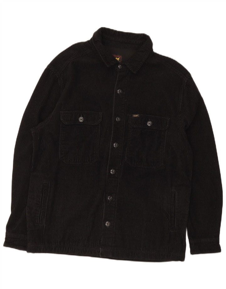 Giacca da uomo in velluto a coste Lee UK 36 piccola in cotone nero