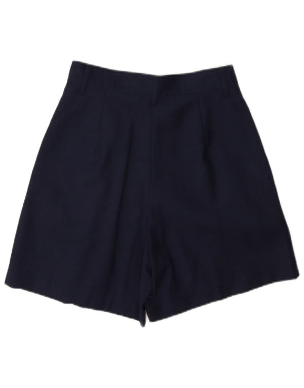 Pantaloncini casual con pegging a vita alta da donna Benetton IT 40 Small W26 Blu Navy