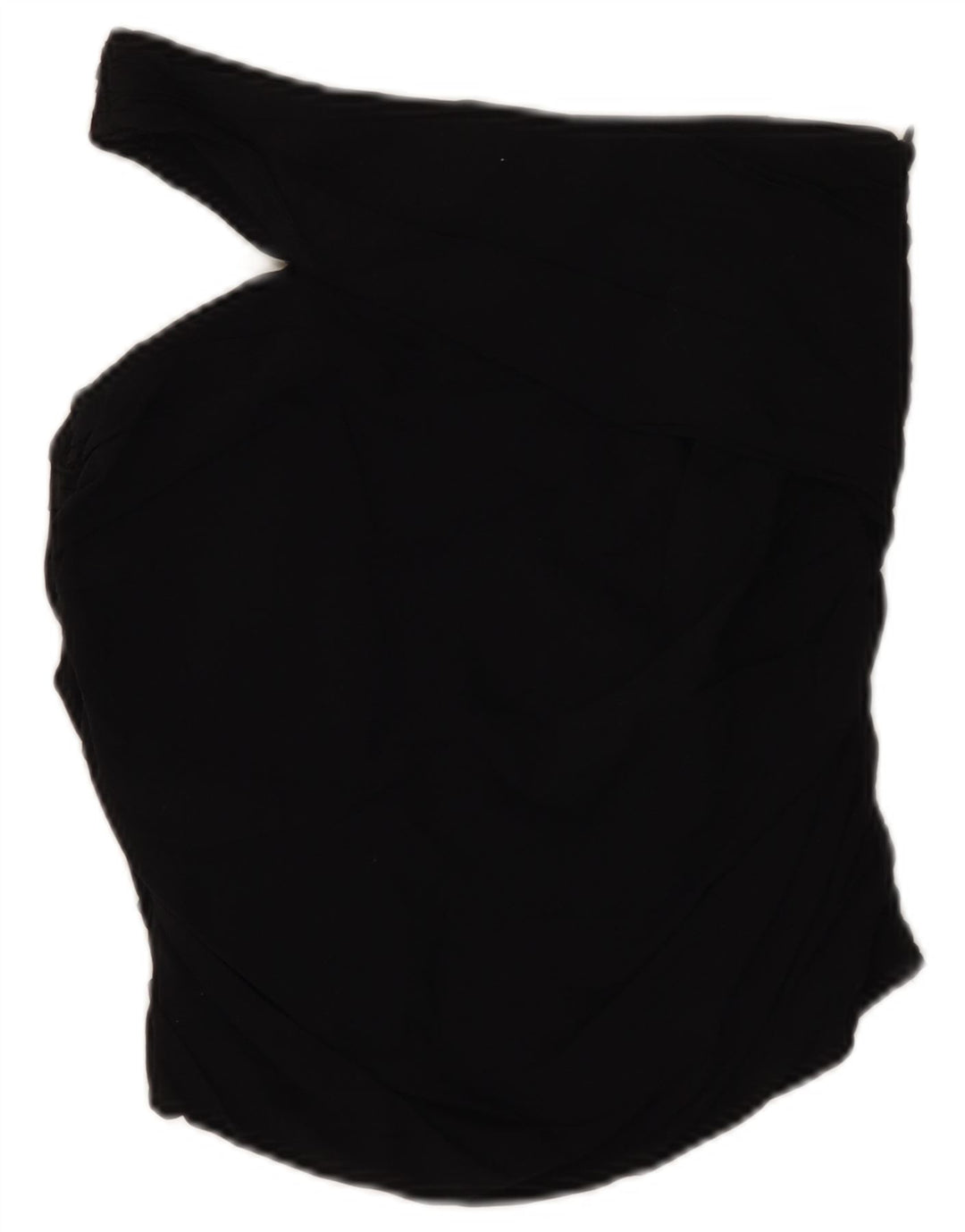 Top corto monospalla da donna Zara UK 12 viscosa nera media
