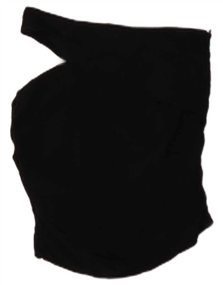Top corto monospalla da donna Zara UK 12 viscosa nera media