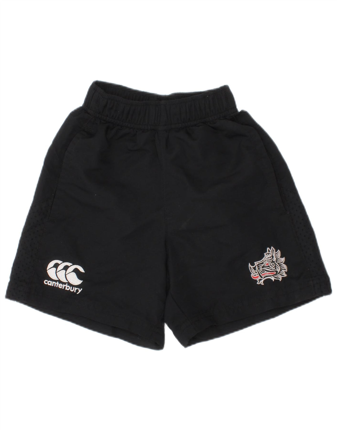 Pantaloncini sportivi grafici da ragazzo Canterbury 3-4 anni neri