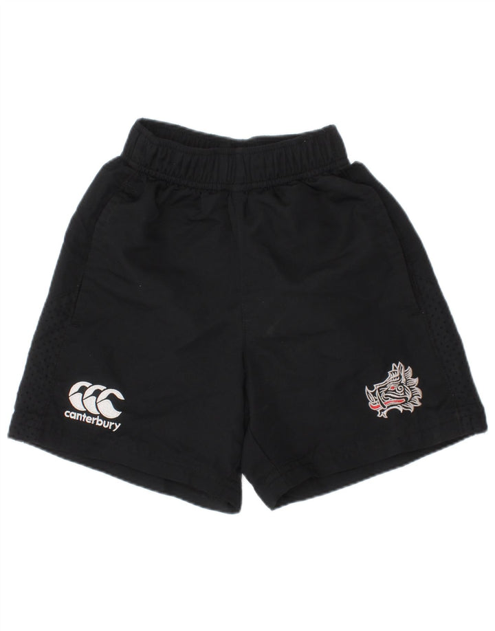 Pantaloncini sportivi grafici da ragazzo Canterbury 3-4 anni neri