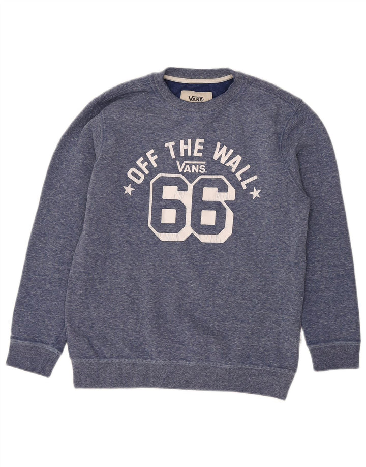 VANS Womens Graphic Sweatshirt Jumper UK 16 Large Blue Polyester