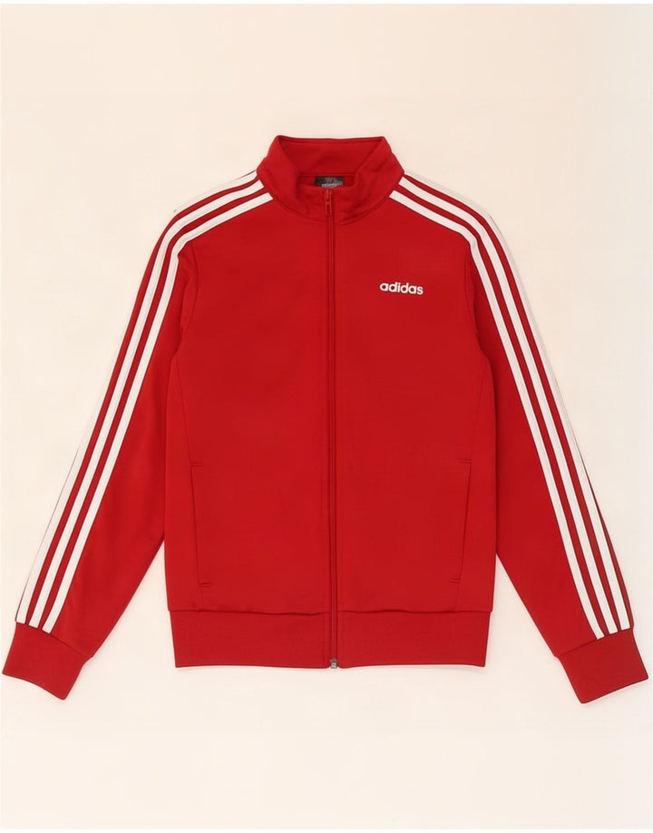 Giacca da tuta da donna Adidas UK 6 XS rosso poliestere