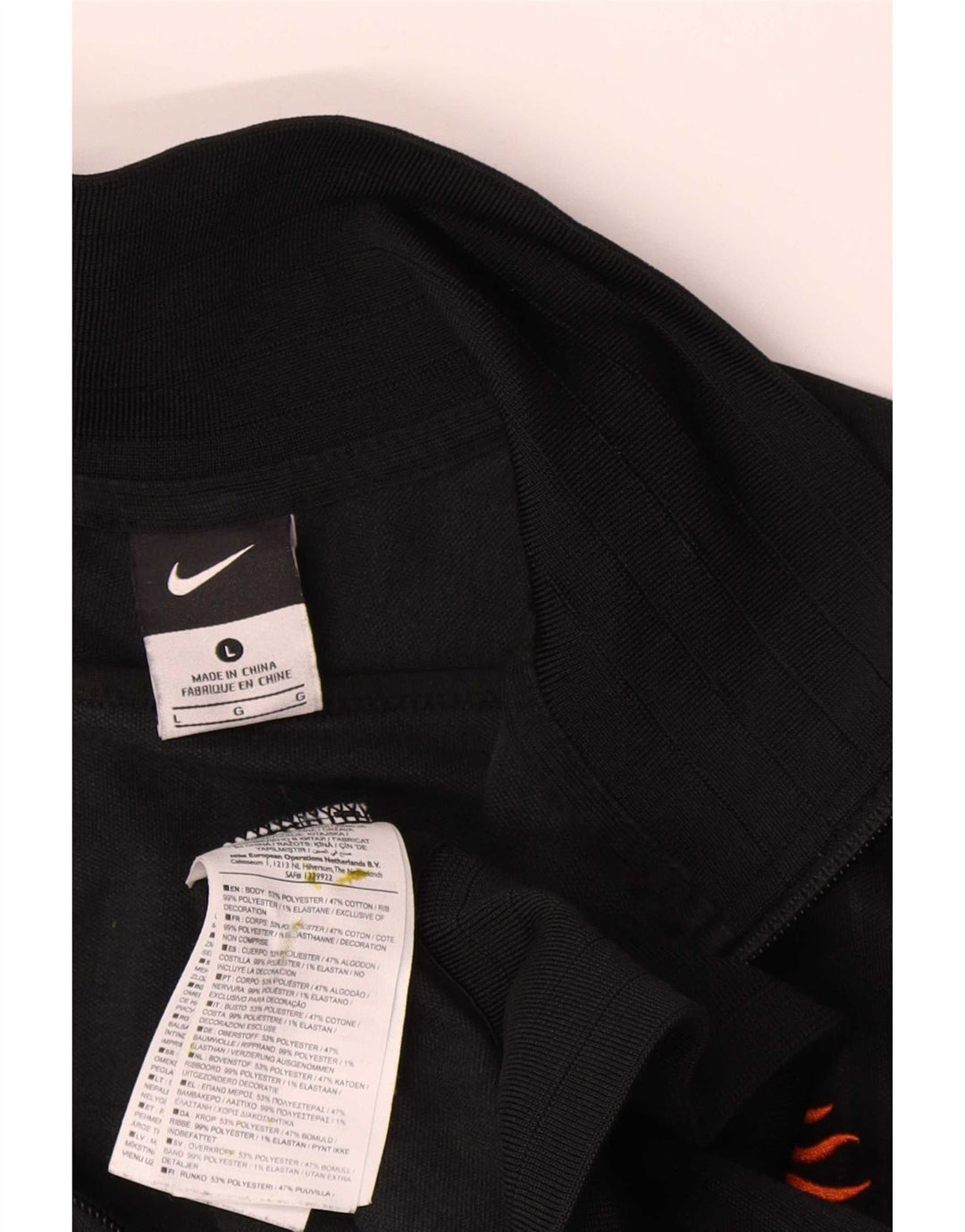Giacca da tuta grafica Nike KNVB da uomo, grande, poliestere gessato nero
