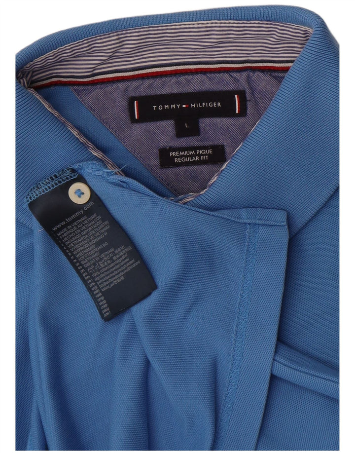 Polo da uomo Regular Fit Tommy Hilfiger Large in cotone blu