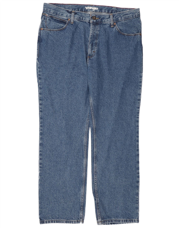 Jeans dritti da uomo Wrangler W38 L30 cotone blu