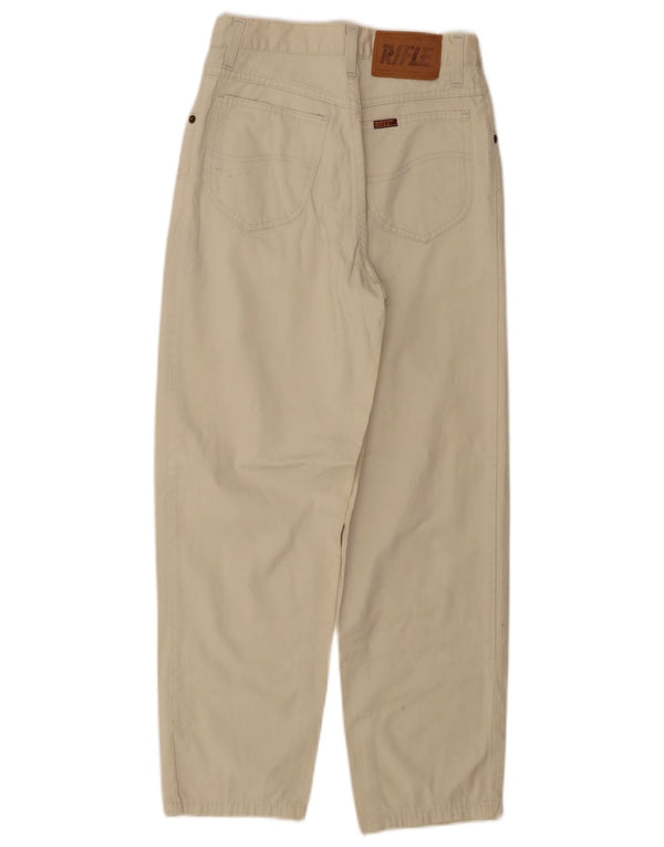 Pantaloni casual affusolati a vita alta da donna Rifle W28 L26 in cotone beige