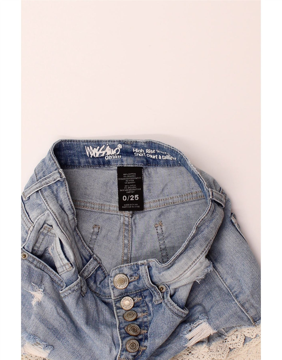 MOSSIMO Womens Distressed Denim Shorts US 0 XS W25  Blue Cotton Vintage Mossimo and Second-Hand Mossimo from Messina Hembry 