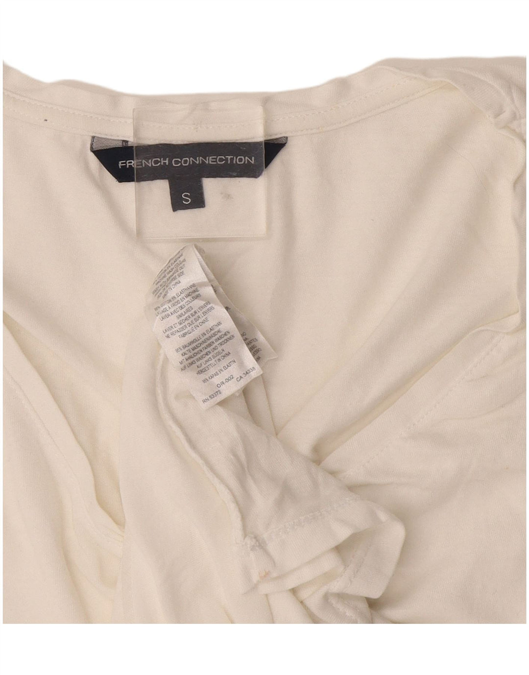 T-shirt da donna French Connection Top UK 10 piccola in cotone bianco