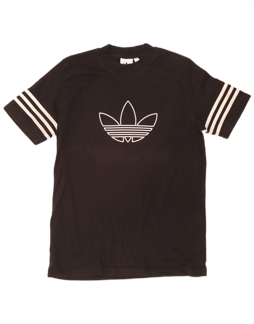 T-shirt grafica da uomo Adidas Top piccola in cotone nero