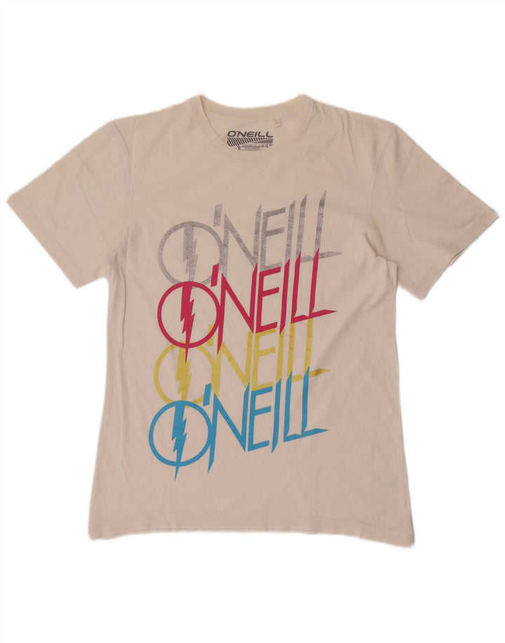 T-shirt grafica da uomo con vestibilità regolare O'NEILL, piccola, in cotone bianco