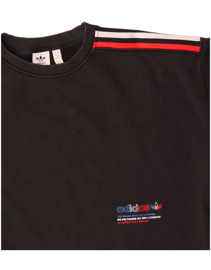 Felpa da donna Adidas con tre strisce, maglione, UK 14, grande, nera