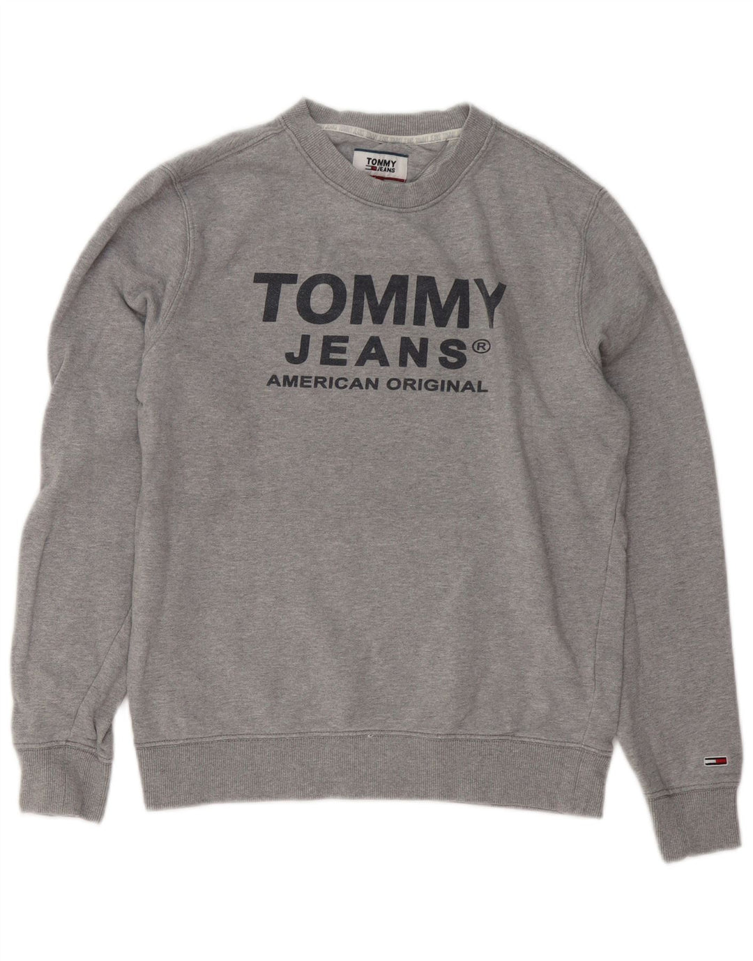 Felpa grafica da uomo Tommy Hilfiger Maglione piccolo cotone grigio