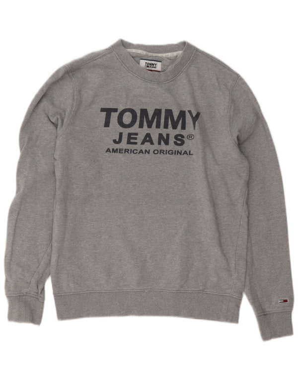 Felpa grafica da uomo Tommy Hilfiger Maglione piccolo cotone grigio