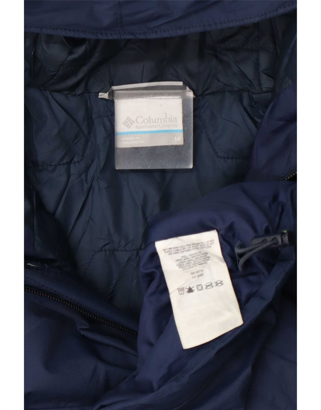 Giacca antipioggia con cappuccio da uomo Columbia UK 38 nylon blu navy medio