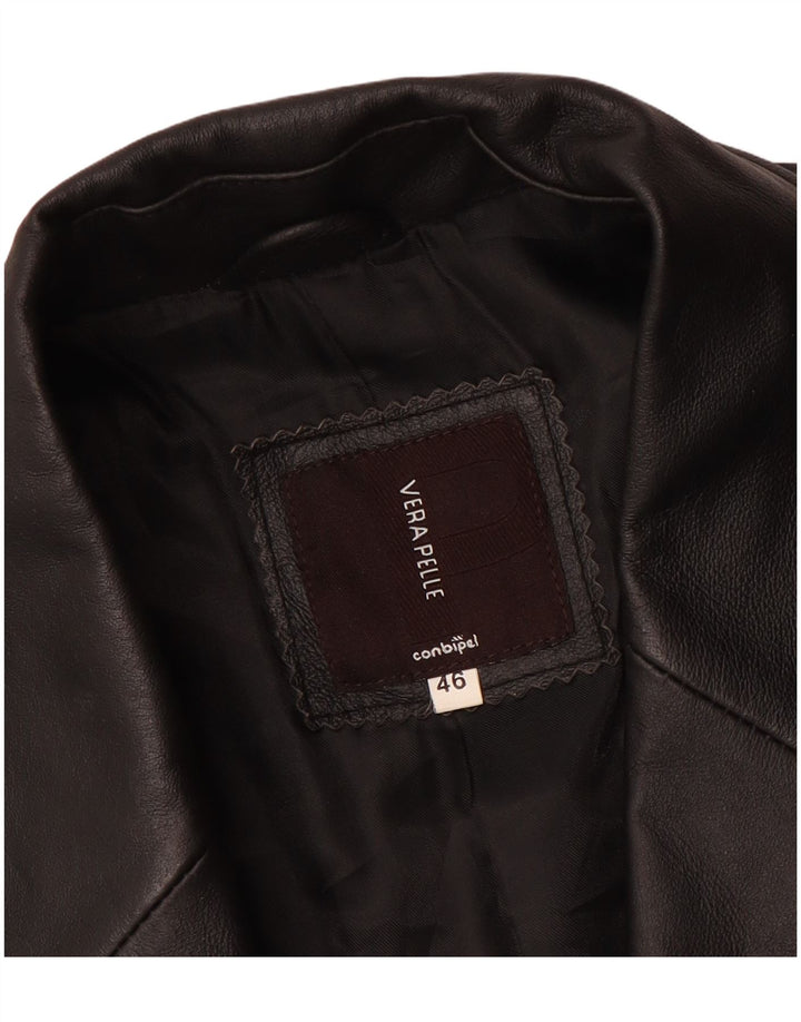 Cappotto In Pelle Uomo Conbipel IT 46 Small Pelle Nera