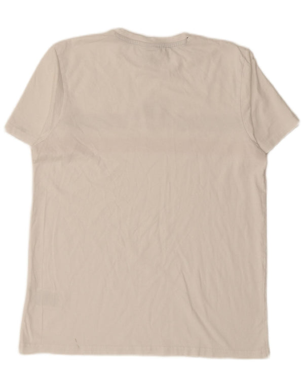 ELLESSE T-shirt grafica da uomo Top in cotone bianco medio