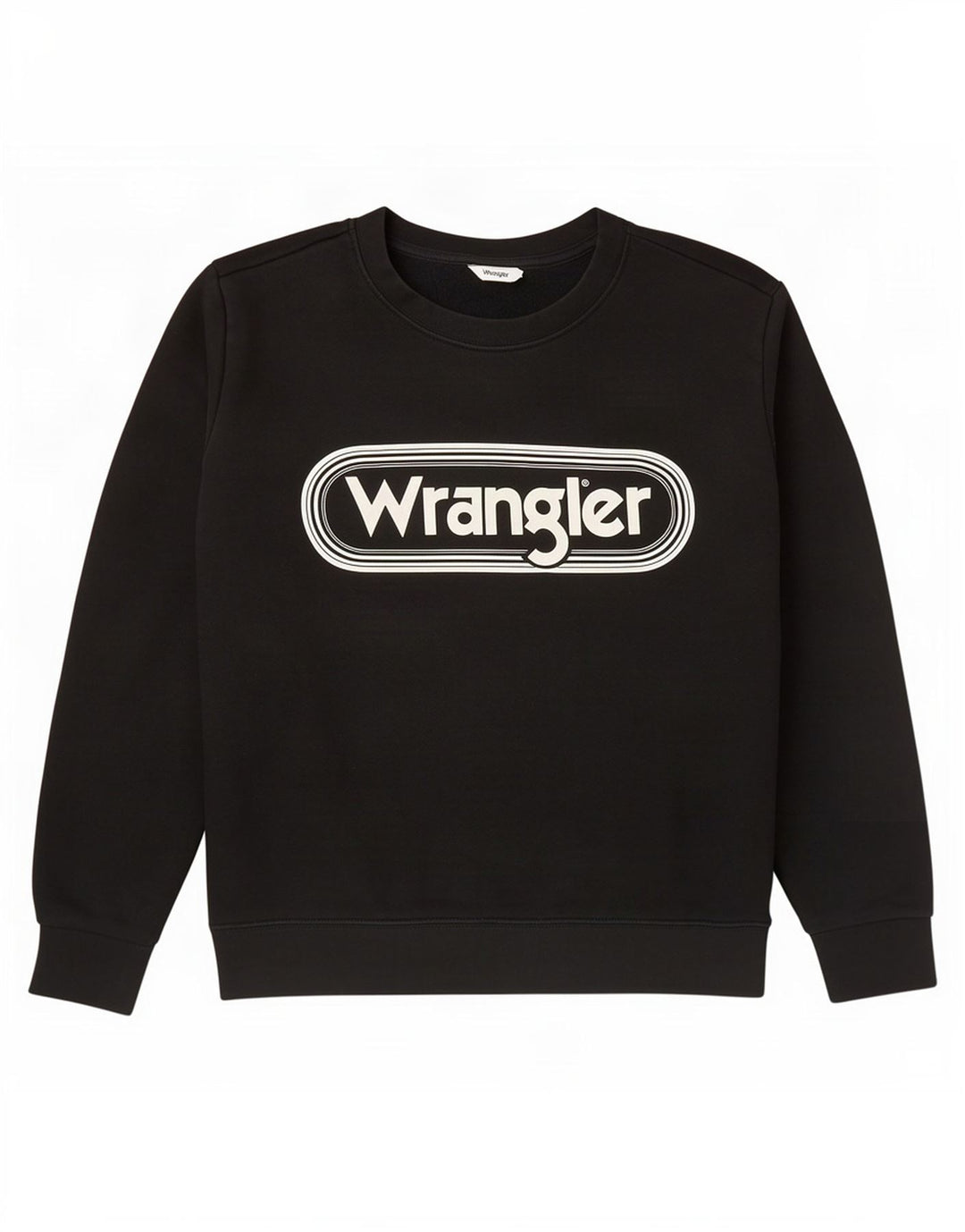 Felpa grafica da donna Wrangler UK 16 grande cotone nero