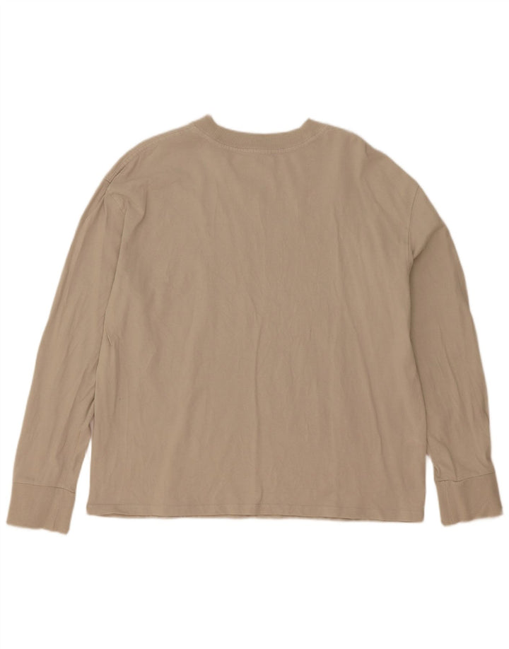 Top Zara da donna oversize a maniche lunghe UK 10 piccolo beige