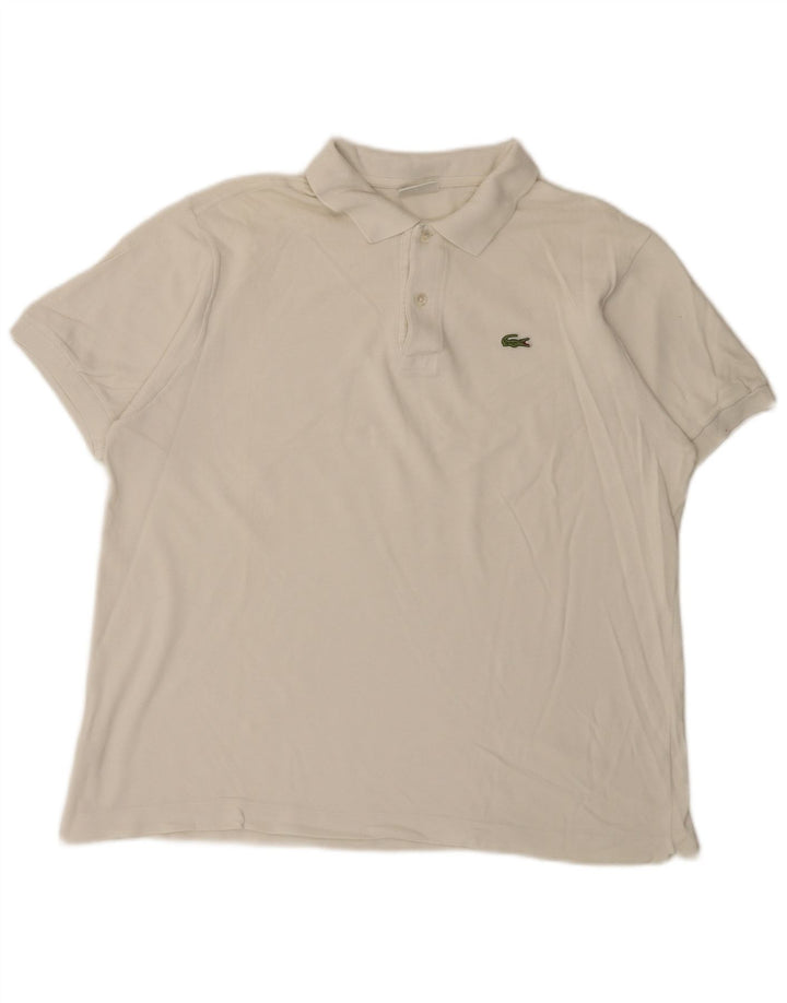 Polo da uomo Lacoste taglia 6 XL in cotone bianco